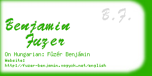 benjamin fuzer business card
